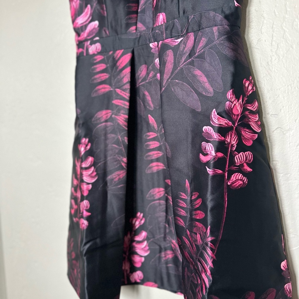 Ted Baker Jebby Splendor Jacquard Dress Black Fuschia Floral - Picture 6 of 13